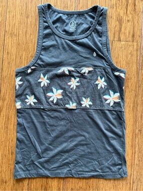 Volcom Men's "Summerside" Tank Top Grey Floral Small